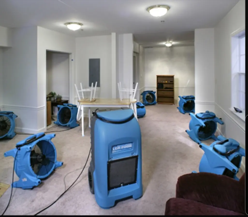 Air movers and dehumidifier setup for Water Extraction & Removal in South Plainfield